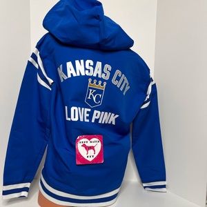 Victoria’s Secret PINK S Logo MLB Kansas City Royals Windbreaker Anorak Jacket